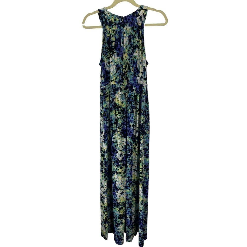 Calvin Klein Blue and Green Halter Maxi Sundress